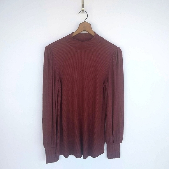 SALE 🛍️ NWT 🆕 MAURICES ribbed rust color long sleeve top Womens size S - Picture 7 of 7